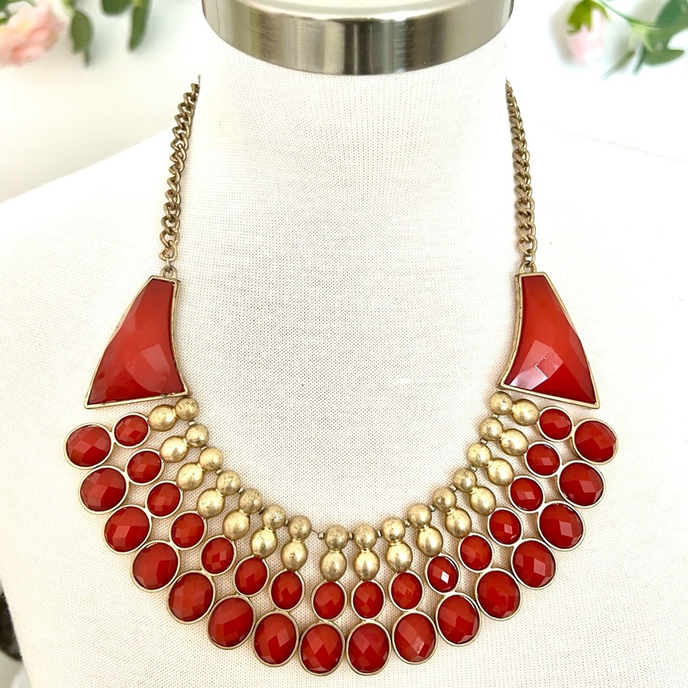Red Bib Necklace